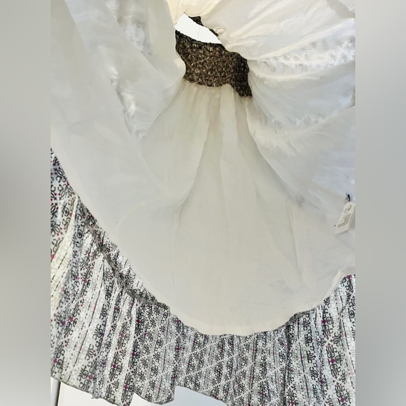 PARDON Womens Gray/Pink Flowy Ruffle Floral Ruched Strappy Dress Size 12 EU 42 - Picture 13 of 13